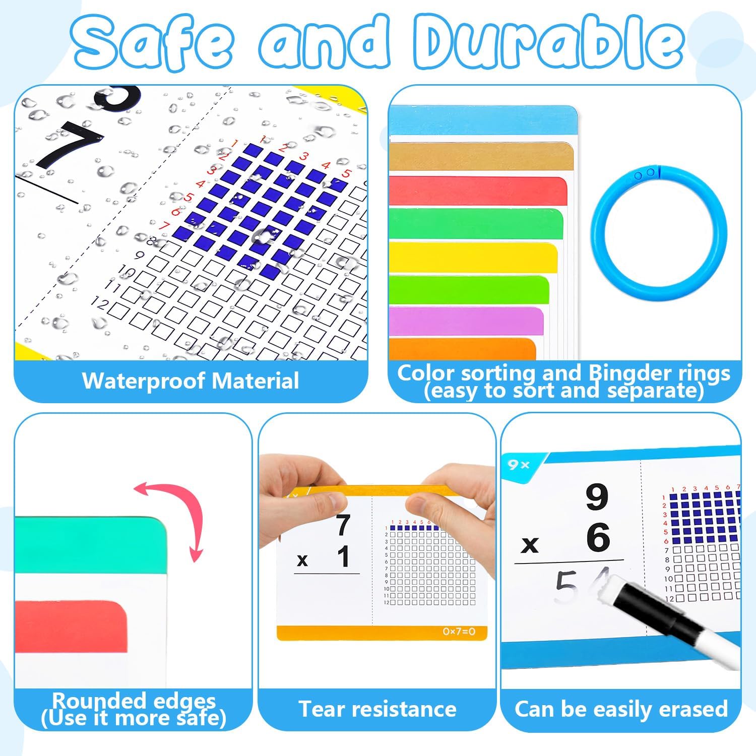 Multiplication Flash Cards (Write & Wipe) by Math Pop™