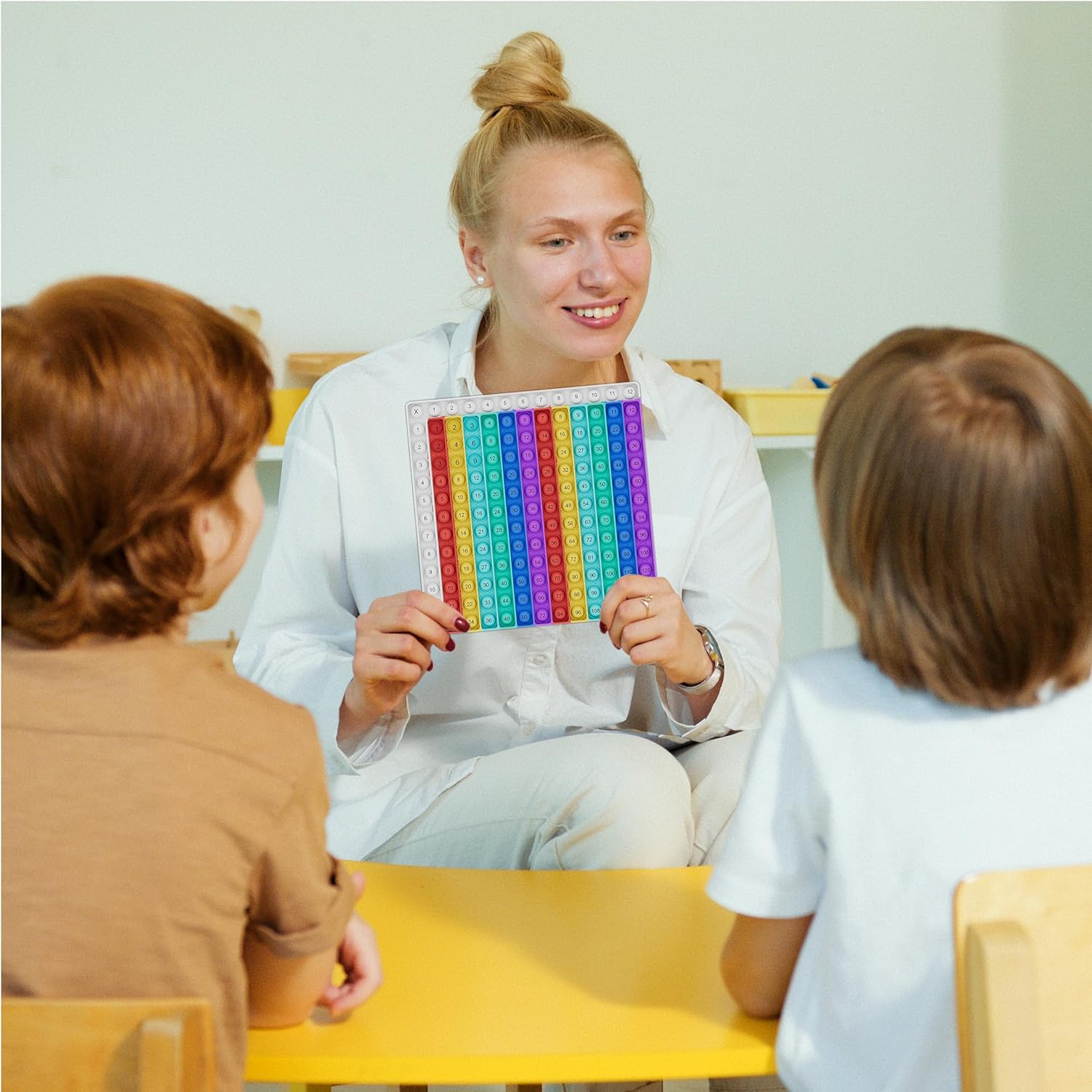 COOVA Multiplication Chart Pop It - Multiplication Game Board, 12x12 Times Table Math Game Board for Kids Learning, Educational Multiplication Machine Toy