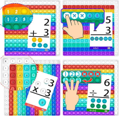 COOVA Multiplication Chart Pop It - Multiplication Game Board, 12x12 Times Table Math Game Board for Kids Learning, Educational Multiplication Machine Toy