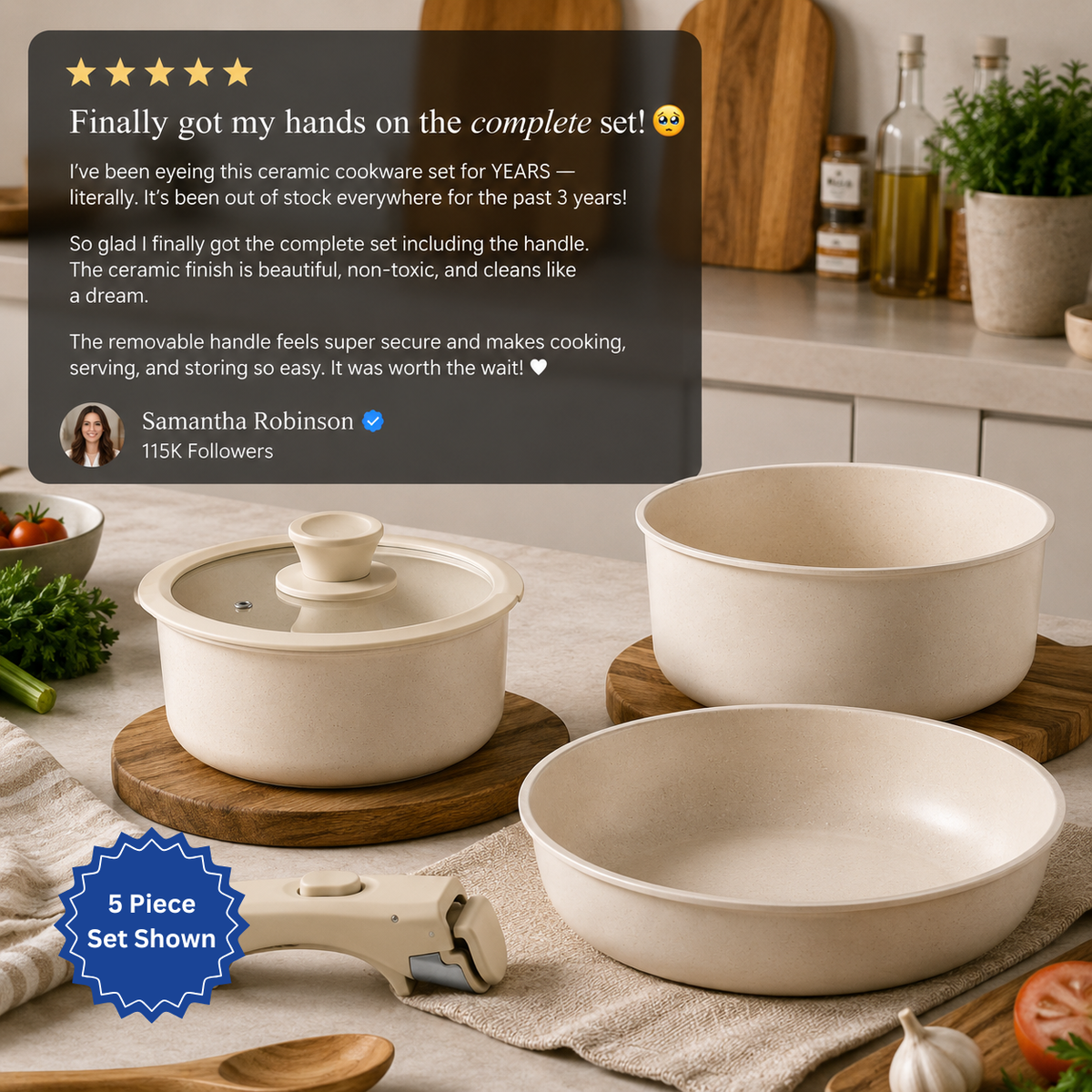 Snap Grip™ Ceramic Cookware Set
